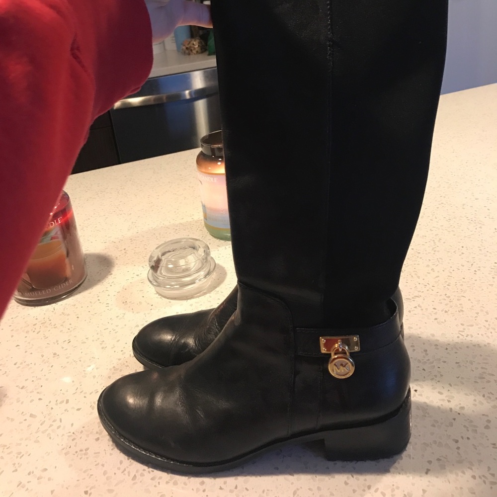 Michael Kors Tall Black Zip Boots