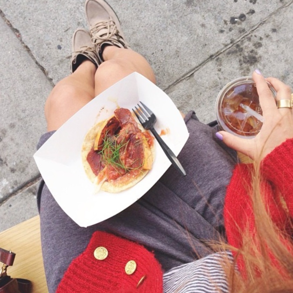 Vintage Red Knit Cardigan (M)