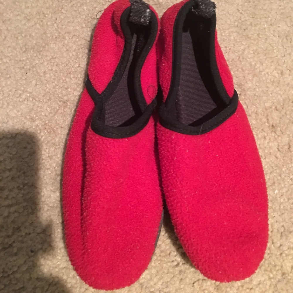 EUC Red Fleece Slippers