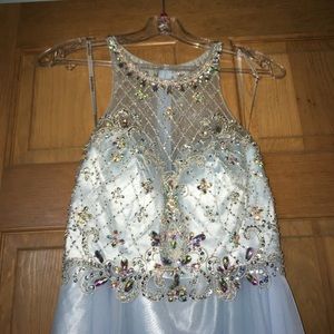 Two Piece Sequin Prom Dress