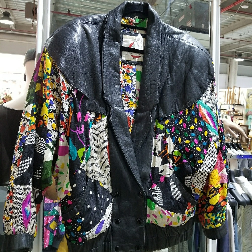 Vintage leather and silk 80s jacket amazing