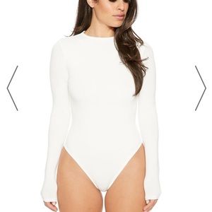NEVER WORN Naked Wardrobe sheer white bodysuit