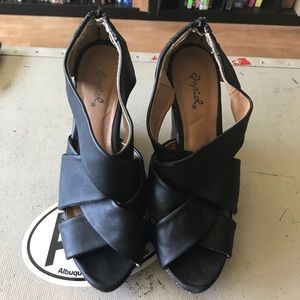 QUPID | Black wedges, 5" QUPID | Black wedges, 5"