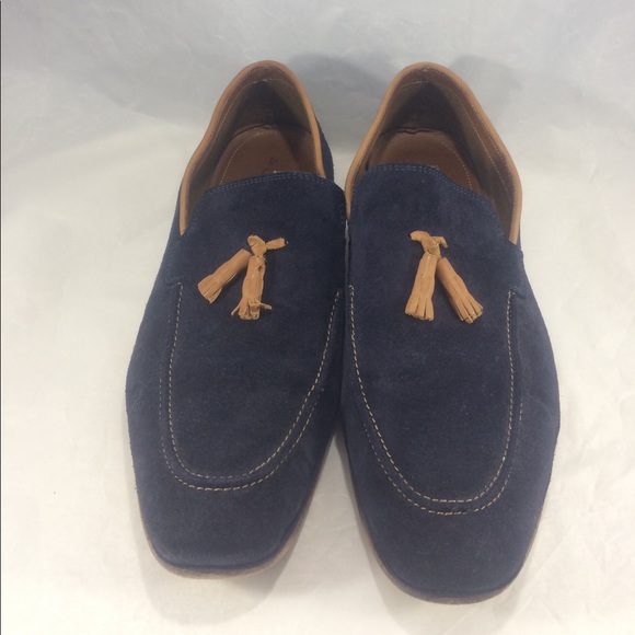 Blue suede Aldo tassel Slip-on loafers - Picture 2 of 8