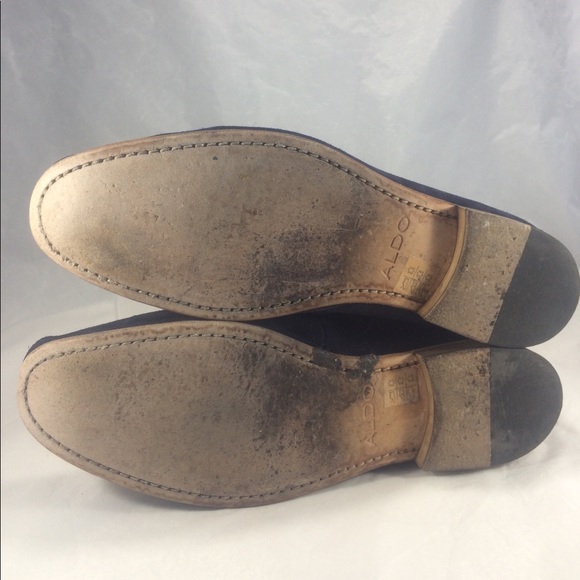 Blue suede Aldo tassel Slip-on loafers - Picture 6 of 8