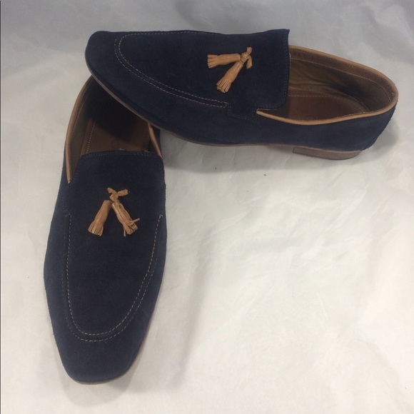 Blue suede Aldo tassel Slip-on loafers - Picture 7 of 8