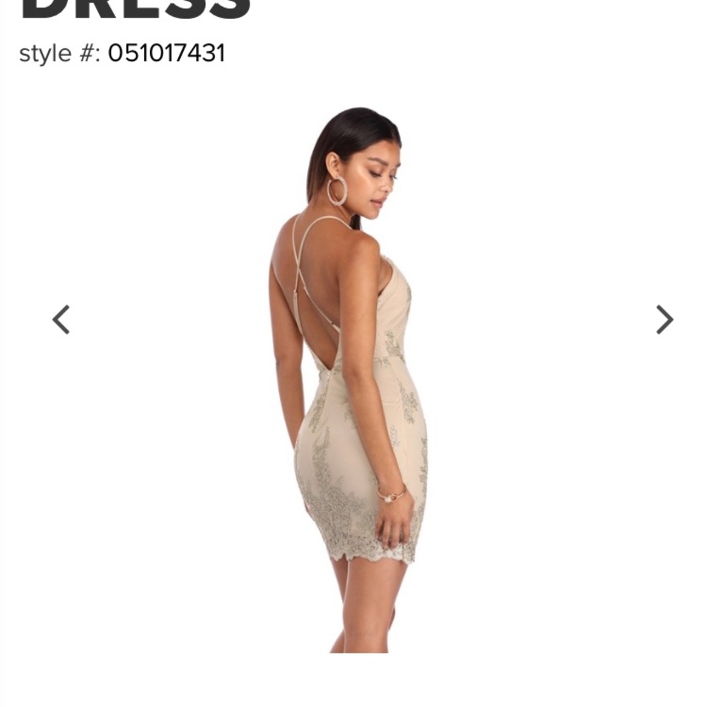 Gold lace dress