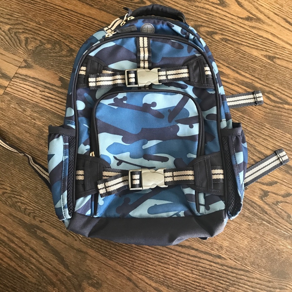 PB kids small blue camo backpack