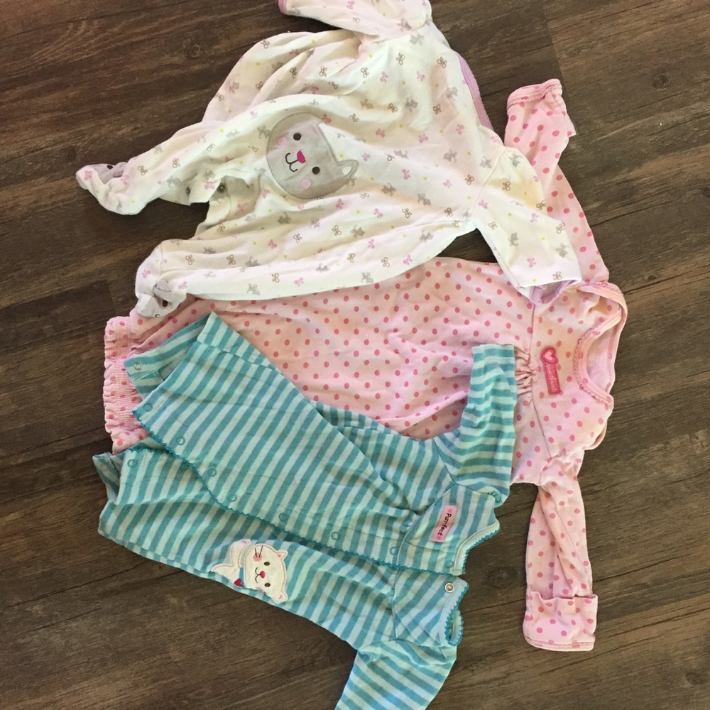 3 newborn girl pajamas