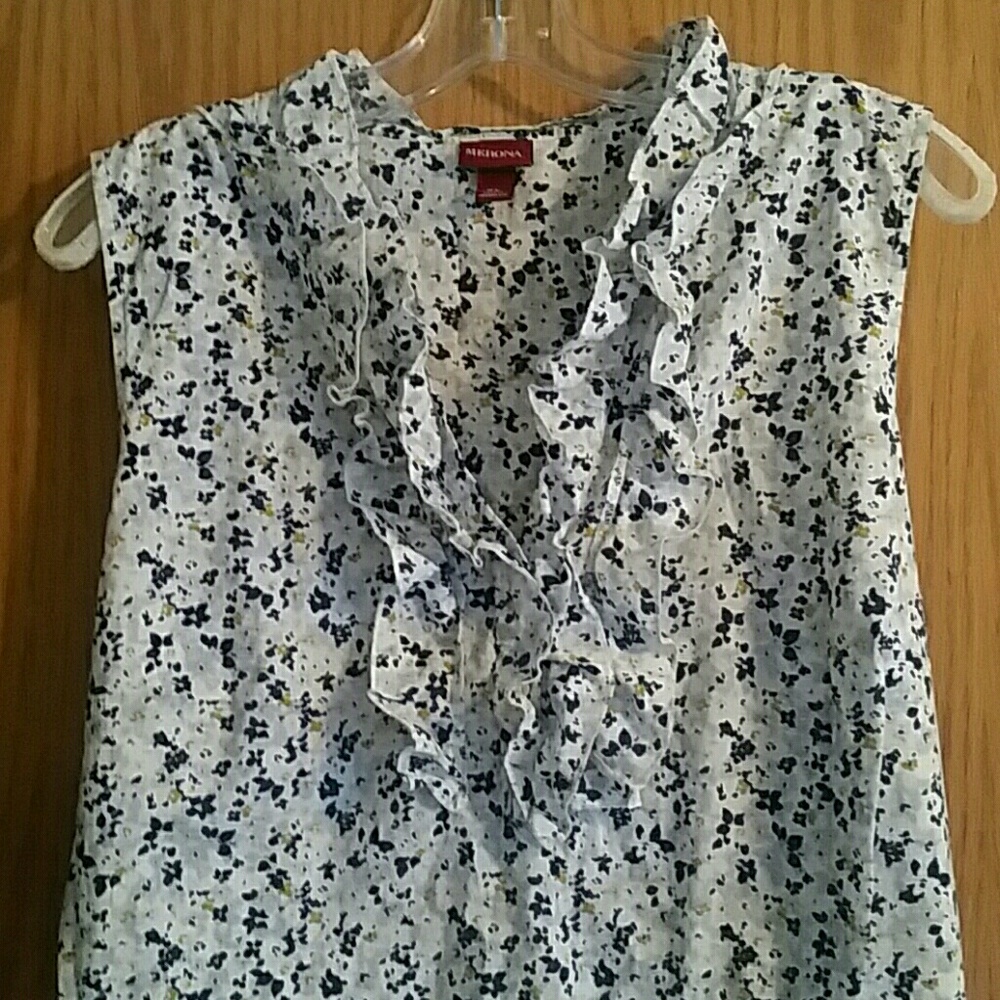 Merona Womens XL Tank Blouse Floral Ruffle