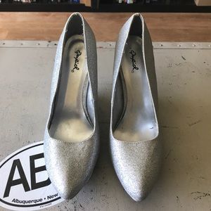 QUPID | Silver glitter wedges QUPID | Silver glitter wedges