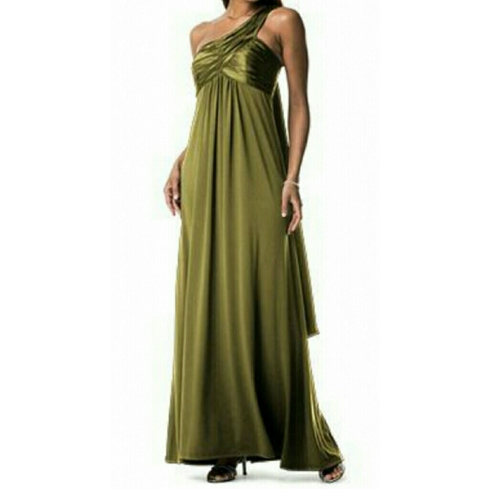 One shoulder floor length gown