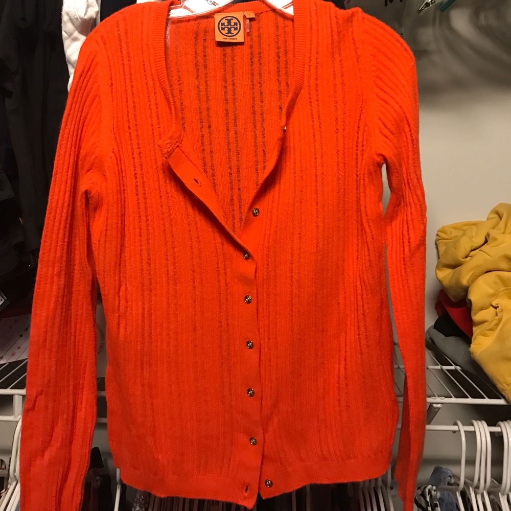 Tory Burch Orange Cardigan