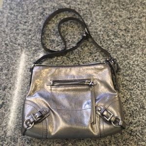 Michael Kors crossbody silver metallic