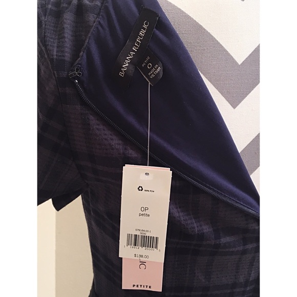 Banana Republic Navy plaid dress - Picture 3 of 4