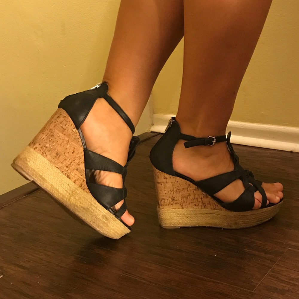 SEXY 👠 Dolce Vita Black Hemp Espadrilles Wedges