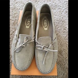 Tod's Grey Suede Gom Heaven Driving Shoes