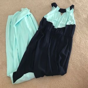 Blue and aqua maxi dress