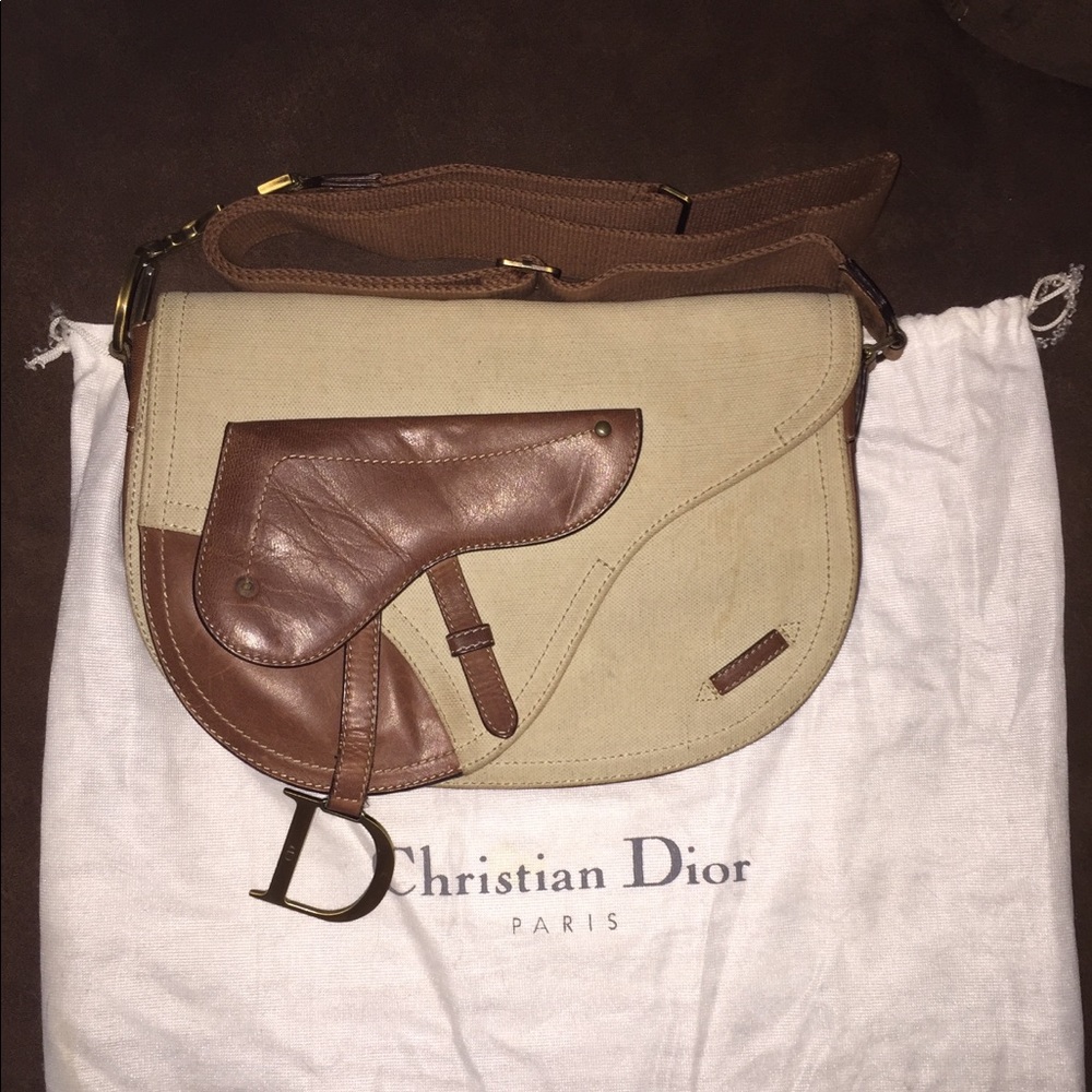 Christian Dior canvas saddlebag limited edition ⭐️