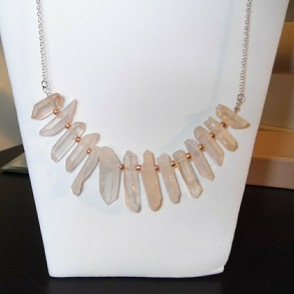 Peach quartz necklace