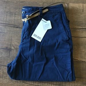 Navy Blue Chinos With Belt
