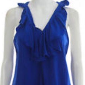 Geren Ford Blue Silk Top Small