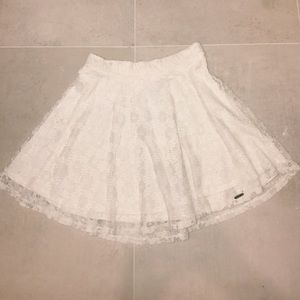 White Abercrombie Kids Lace Skater Skirt