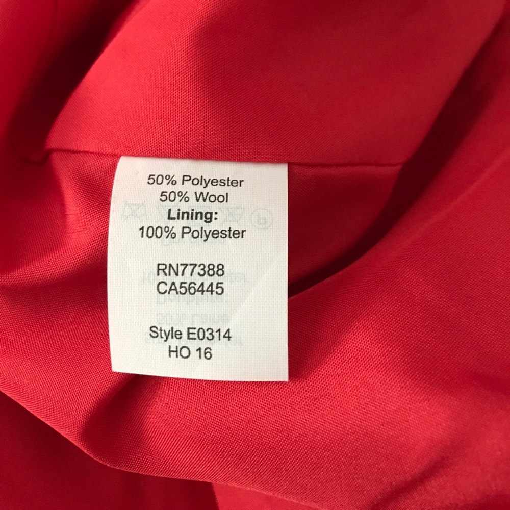 Red J Crew peacoat jacket new - Picture 5 of 5