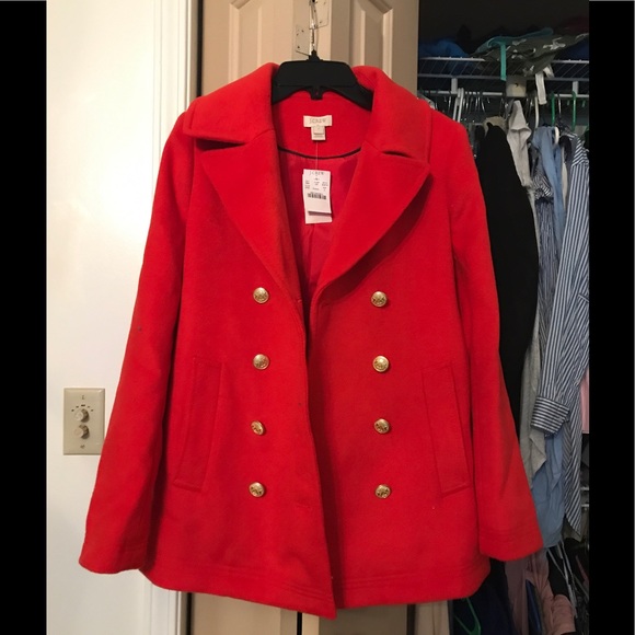 J. Crew Jackets & Blazers - Red J Crew peacoat jacket new
