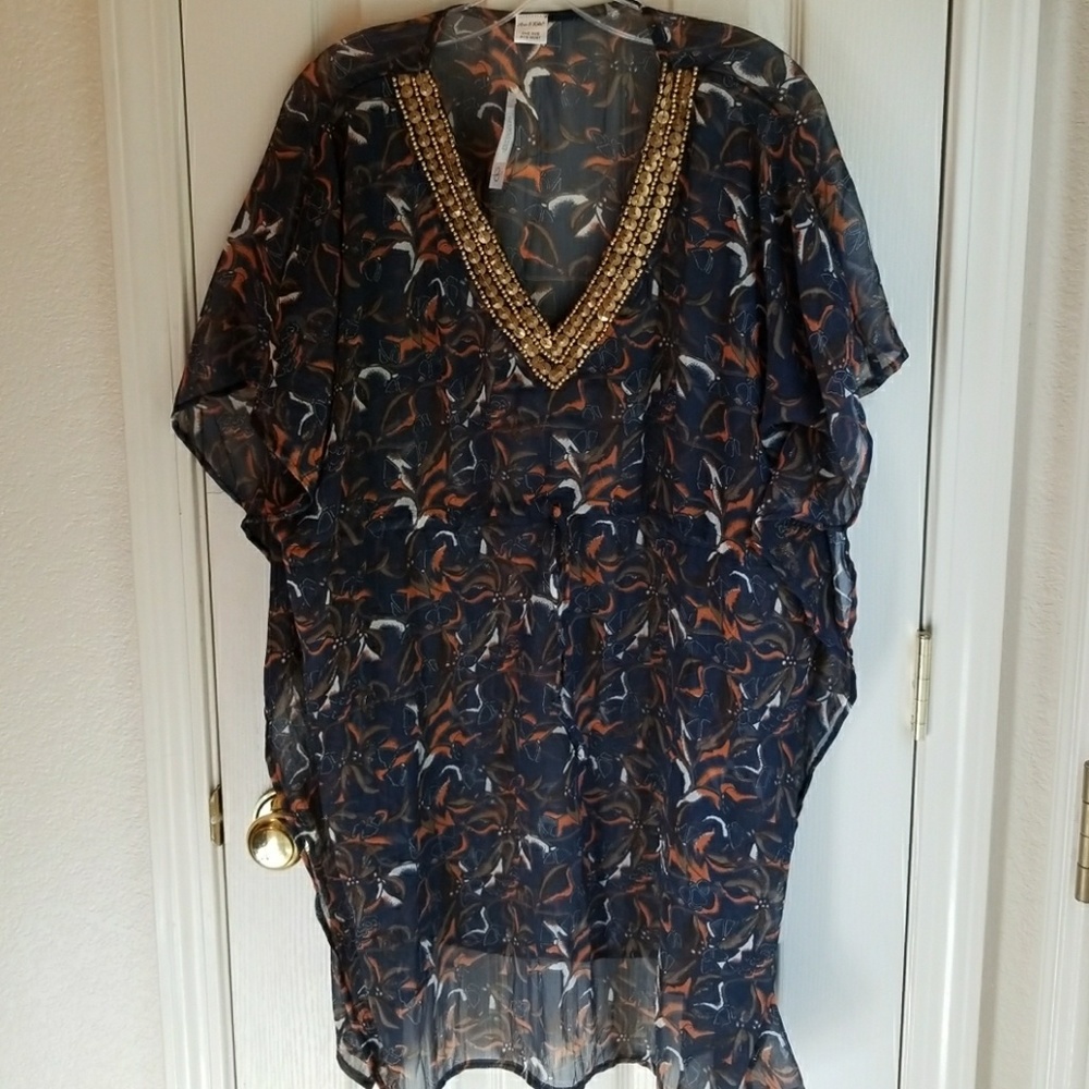 NWT ANA & KATE LONG SHEER BLOUSE