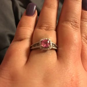 Pink lab created ring