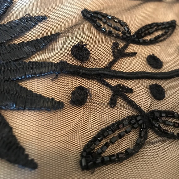 Black laced dress with beading. - Picture 2 of 5