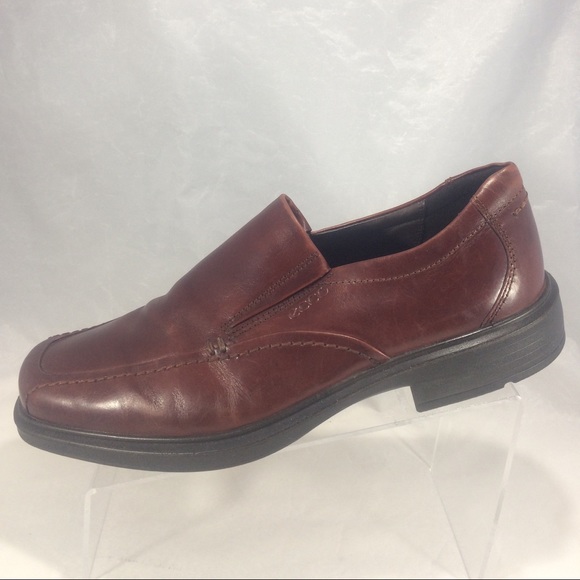 Men's brown Ecco leather slip ons worn only 1 time - Picture 2 of 8