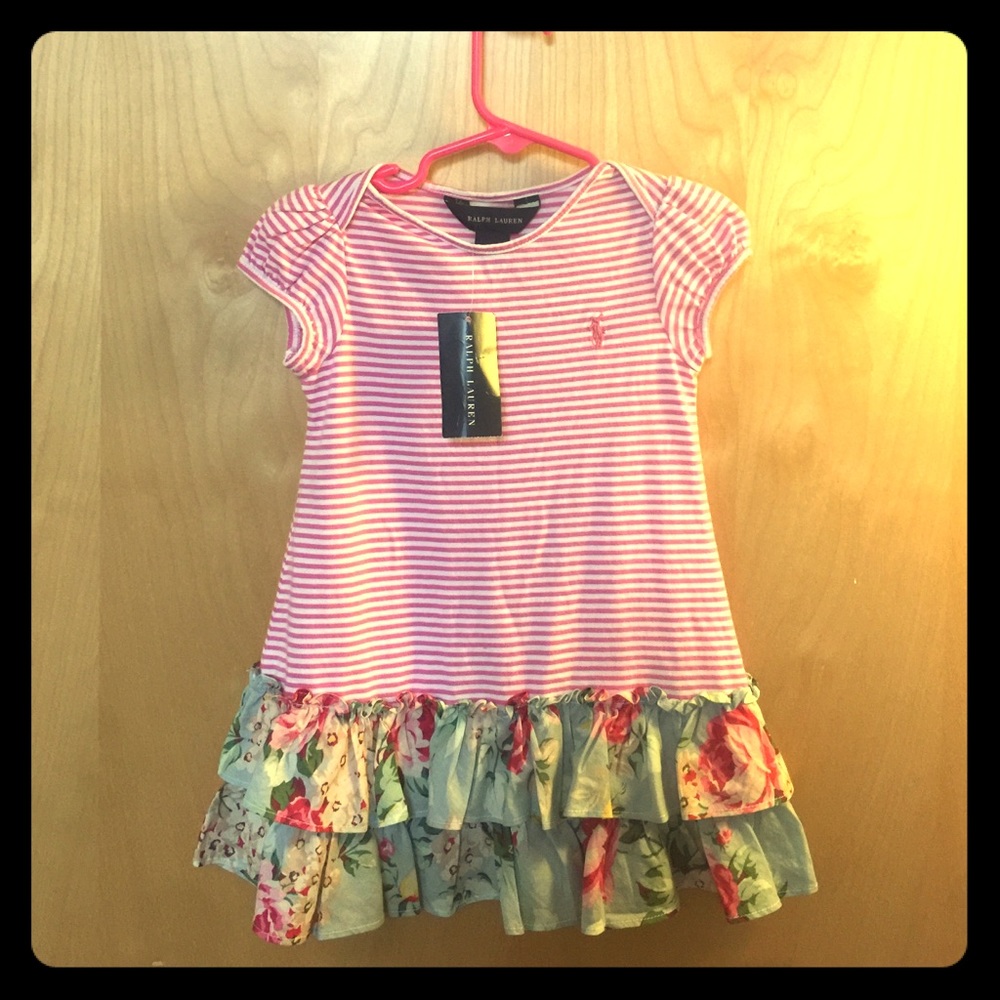Ralph Lauren Floral Dress Girls 18M NEW with Tags