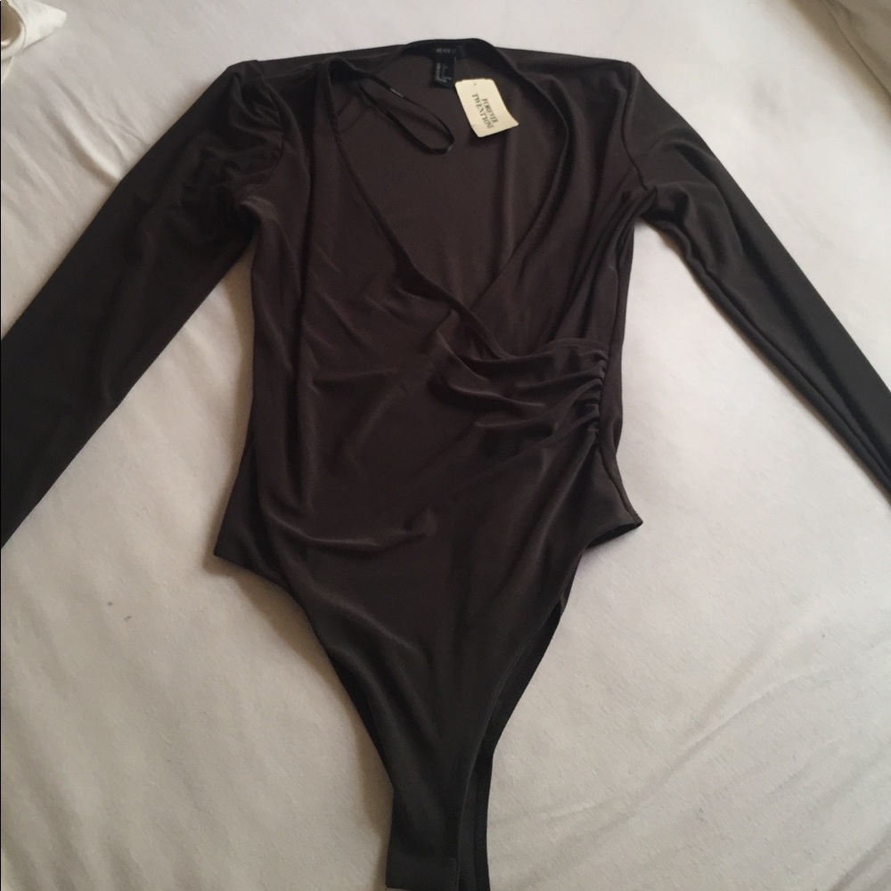 Olive green knit body suit