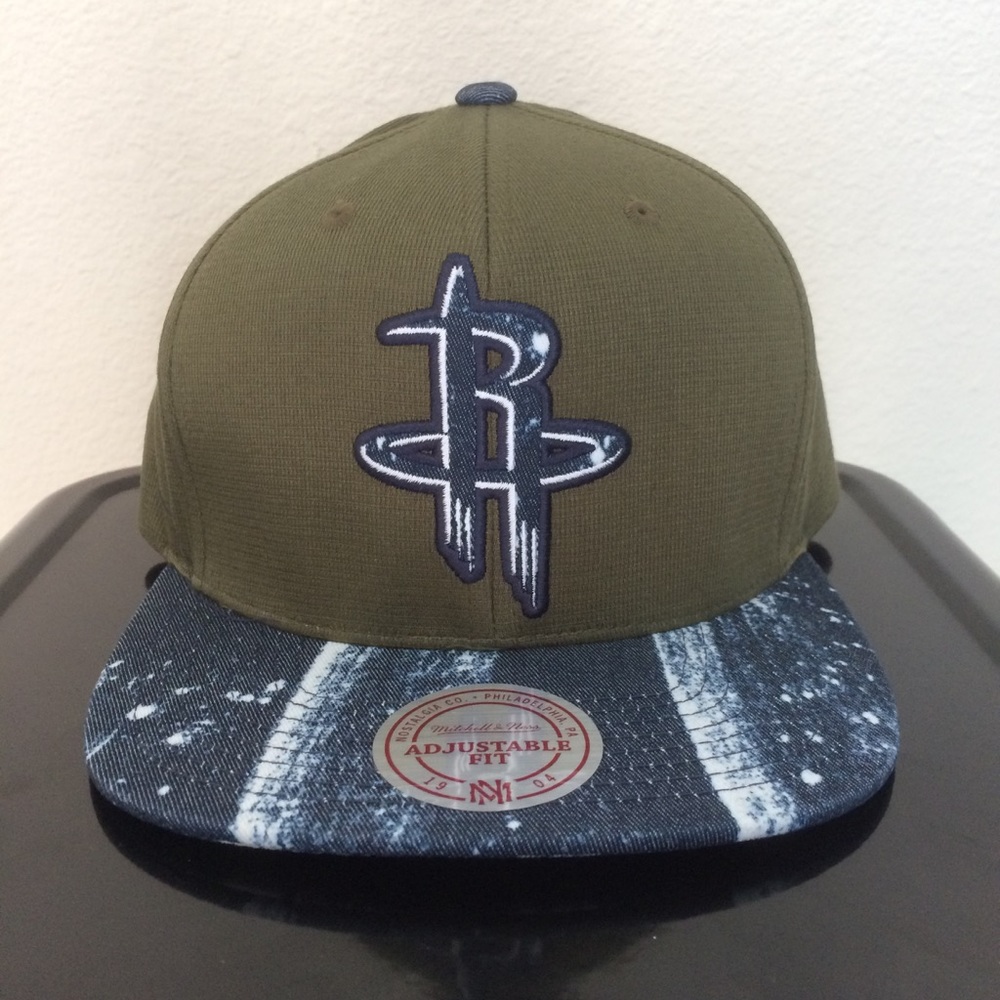 Mitchel&Ness Stained Denim Earth Leather Strapback