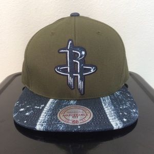 Mitchel&Ness Stained Denim Earth Leather Strapback