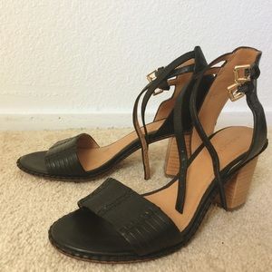 Coach New York black leather sandals