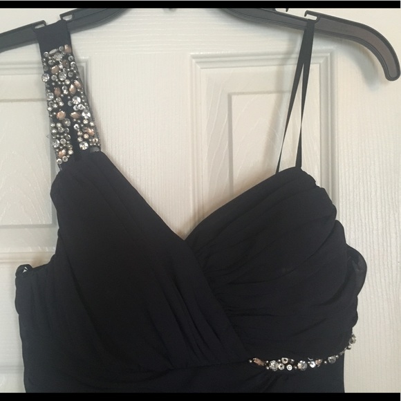 Sweet, short navy blue formal dress - Picture 5 of 6