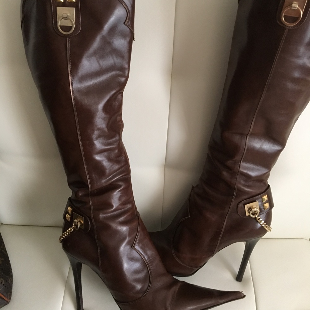 ICONE GML Boots Stiletto High Heel Vero Cuoio 38