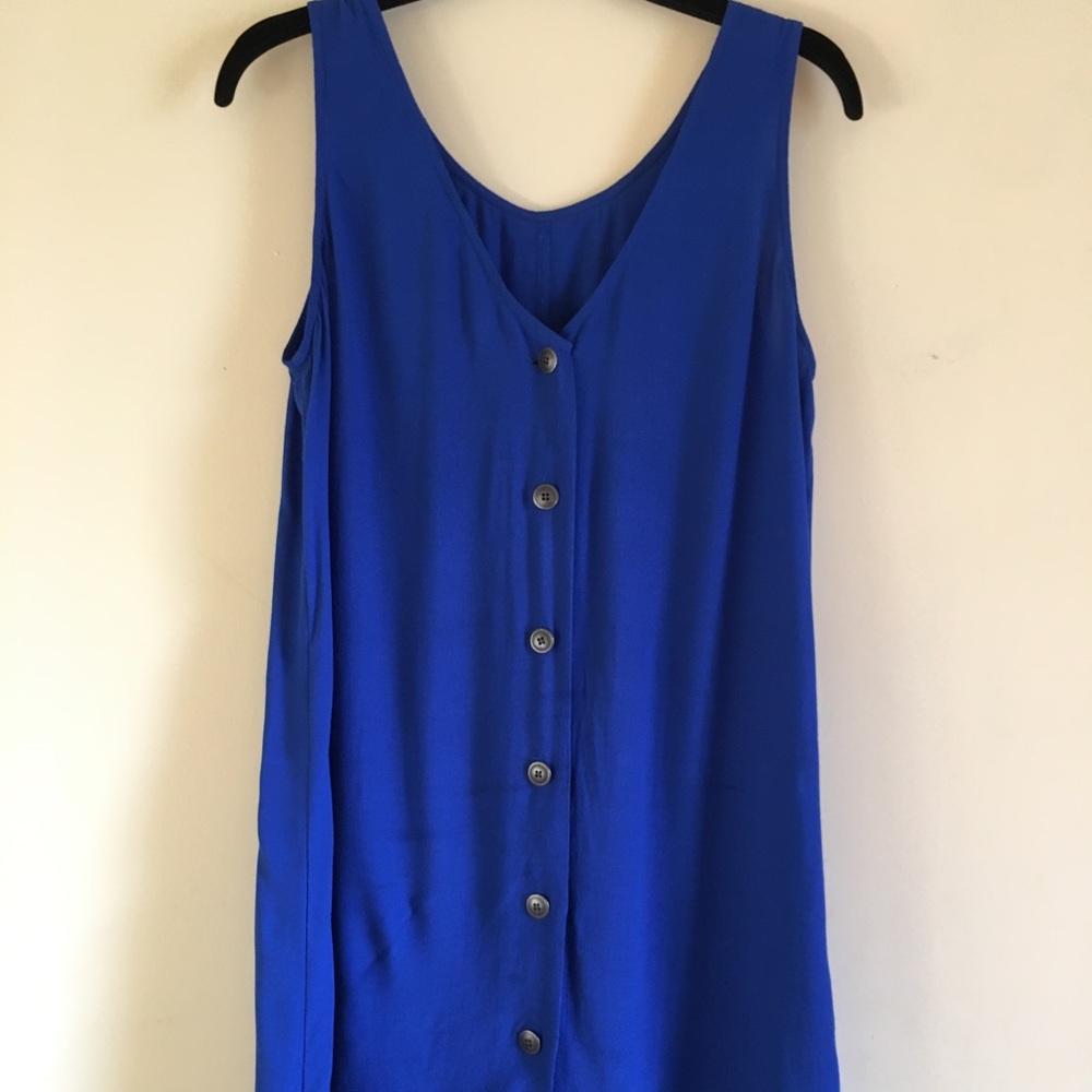 Madewell blue lakeshore button-back dress size S