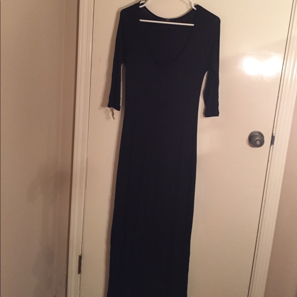 Black Cotton Maxi Dress