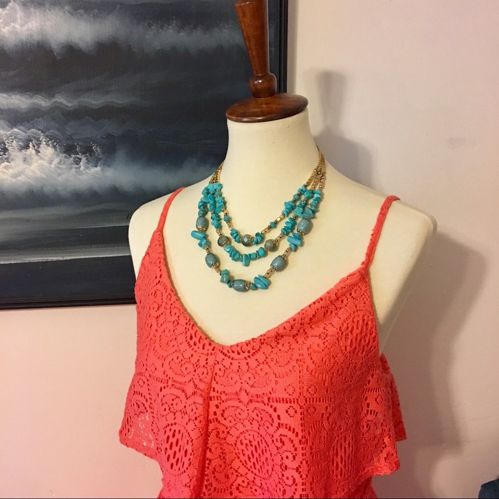 Turquoise bib necklace