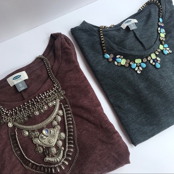 Old Navy Tops - Lot of 2️⃣ Old Navy Drop Shoulder High Low Tops XS
