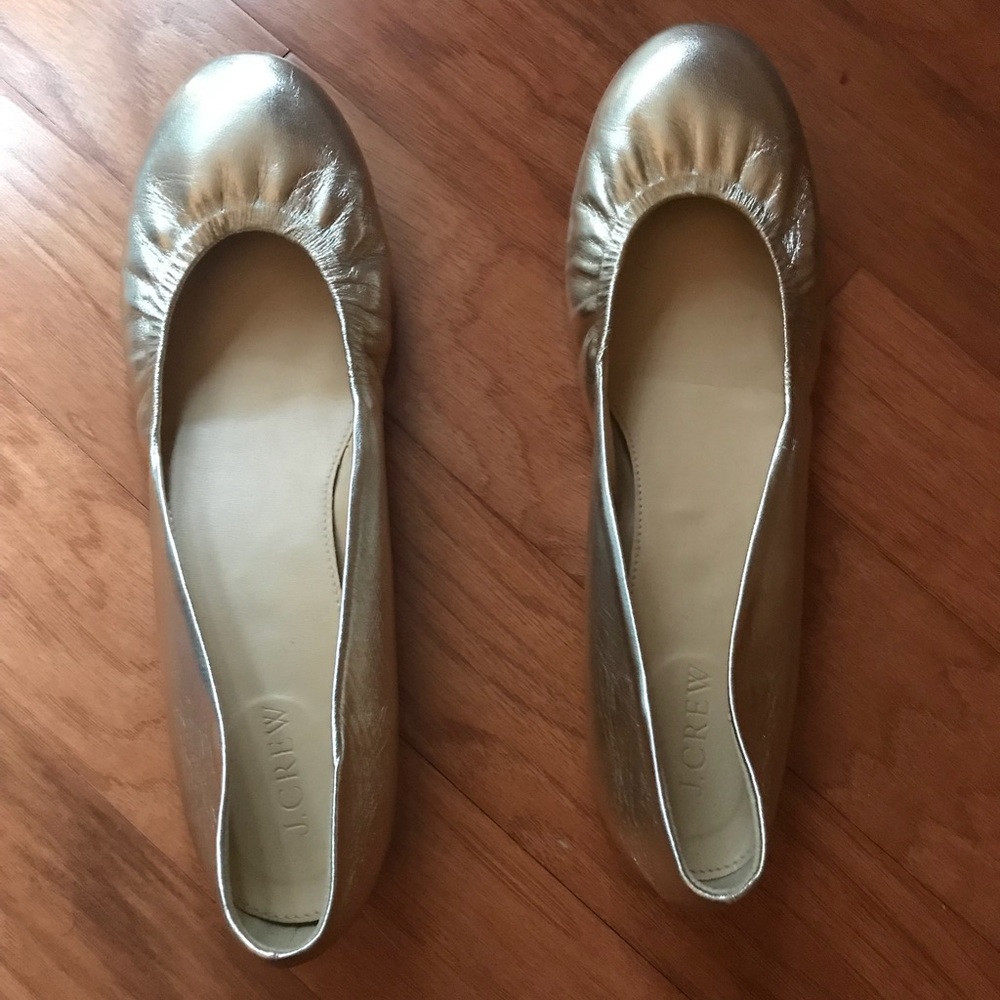 Gold JCrew Ballet Flats size 10