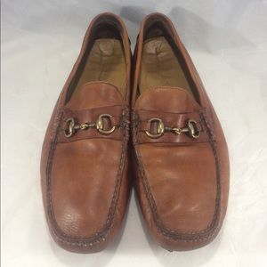 Cole haan brown leather horsebit driving moccasins