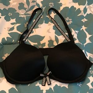 Black Rhinestone Victoria's Secret  bra 34B
