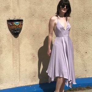 Urban outfitters open back low neck lilac dress