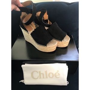 Authentic Chloé Lauren Suede Wedge Sandal.