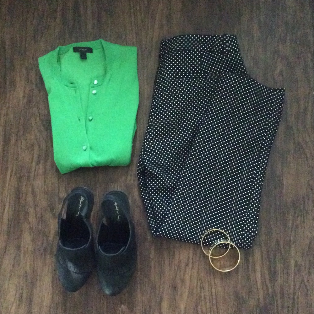 CCO J. Crew polka dot Cafe Capris
